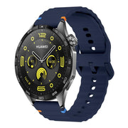 20mm Kalebol Wave Stitch Silicone Watch Band(Midnight Blue)