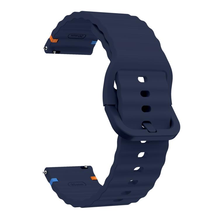 20mm Kalebol Wave Stitch Silicone Watch Band(Midnight Blue)