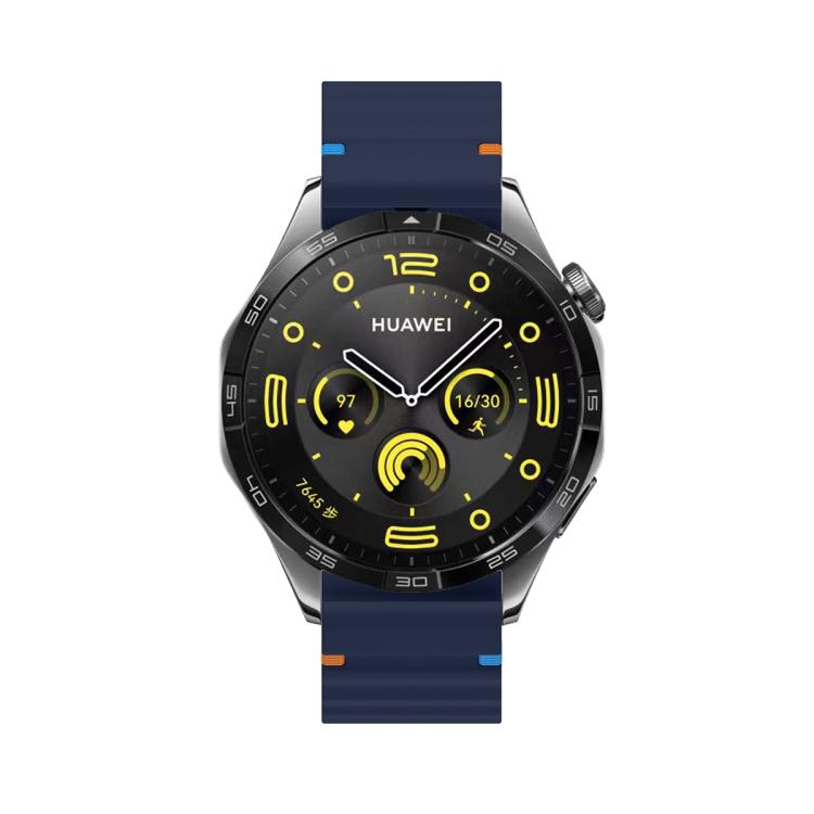 20mm Kalebol Wave Stitch Silicone Watch Band(Midnight Blue)