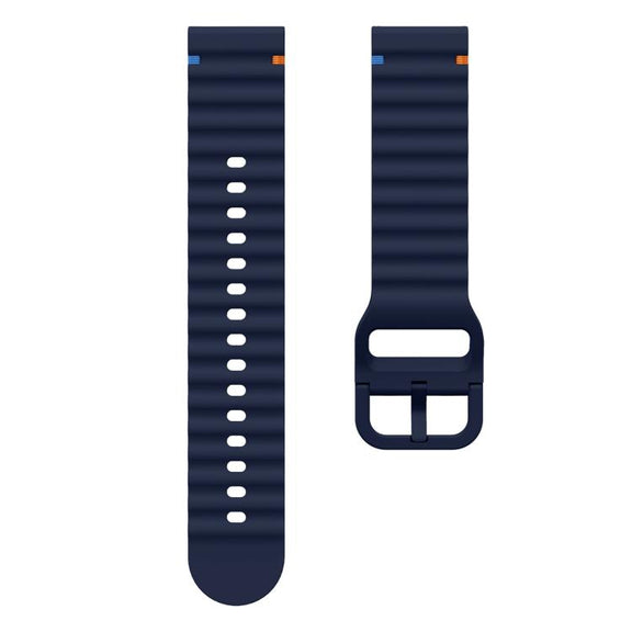 20mm Kalebol Wave Stitch Silicone Watch Band(Midnight Blue)