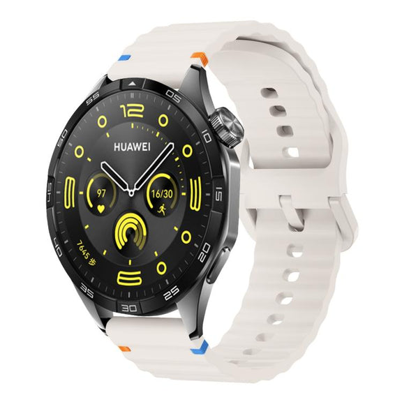 20mm Kalebol Wave Stitch Silicone Watch Band(Starlight)