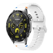 22mm Kalebol Wave Stitch Silicone Watch Band(White)