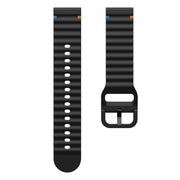 22mm Kalebol Wave Stitch Silicone Watch Band(Black)