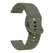 22mm Kalebol Wave Stitch Silicone Watch Band(Army Green)