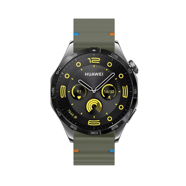22mm Kalebol Wave Stitch Silicone Watch Band(Army Green)