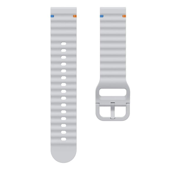 22mm Kalebol Wave Stitch Silicone Watch Band(Light Grey)