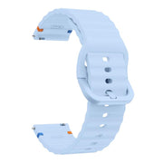 22mm Kalebol Wave Stitch Silicone Watch Band(Light Blue)