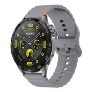 22mm Kalebol Wave Stitch Silicone Watch Band(Dark Grey)