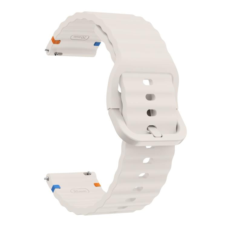 22mm Kalebol Wave Stitch Silicone Watch Band(Starlight)