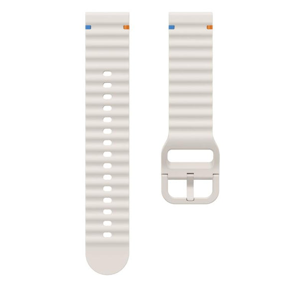 22mm Kalebol Wave Stitch Silicone Watch Band(Starlight)