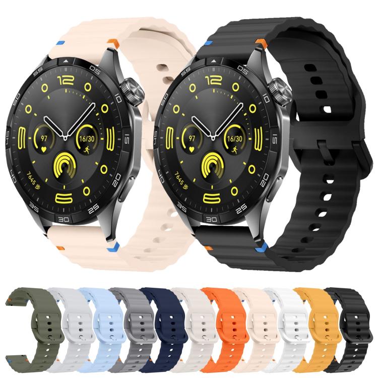 20mm Kalebol Wave Stitch Silicone Watch Band(Orange) - 20mm Bands by Kalebol | Online Shopping South Africa | PMc TechLife | Buy Now Pay Later Mobicred