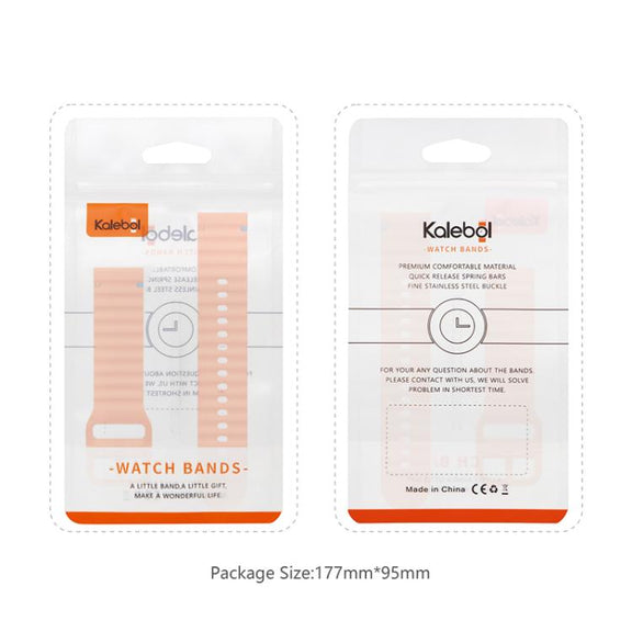22mm Kalebol Wave Stitch Silicone Watch Band(Starlight)