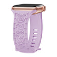 For Apple Watch 46mm / 49mm / 45mm / 44mm Kalebol 8-shaped Buckle Rose Embossed Silicone Watch Band(Lavender) - free shipping - PMc TechLife - Order now!