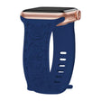 For Apple Watch 42mm / 41mm / 40mm / 38mm Kalebol 8-shaped Buckle Rose Embossed Silicone Watch Band(Navy Blue) - free shipping - PMc TechLife - Order now!