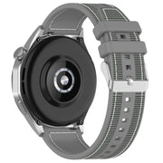 22mm Kalebol Ordinary Silver Buckle Hybrid Nylon Braid Silicone Watch Band(Grey)