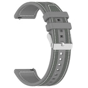 22mm Kalebol Ordinary Silver Buckle Hybrid Nylon Braid Silicone Watch Band(Grey)