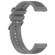 22mm Kalebol Ordinary Silver Buckle Hybrid Nylon Braid Silicone Watch Band(Grey)