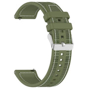 22mm Kalebol Ordinary Silver Buckle Hybrid Nylon Braid Silicone Watch Band(Green)