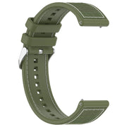 22mm Kalebol Ordinary Silver Buckle Hybrid Nylon Braid Silicone Watch Band(Green)