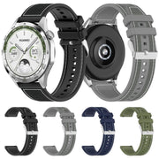 22mm Kalebol Ordinary Silver Buckle Hybrid Nylon Braid Silicone Watch Band(Grey)