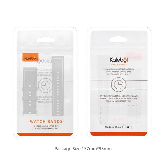 22mm Kalebol Ordinary Silver Buckle Hybrid Nylon Braid Silicone Watch Band(Grey)