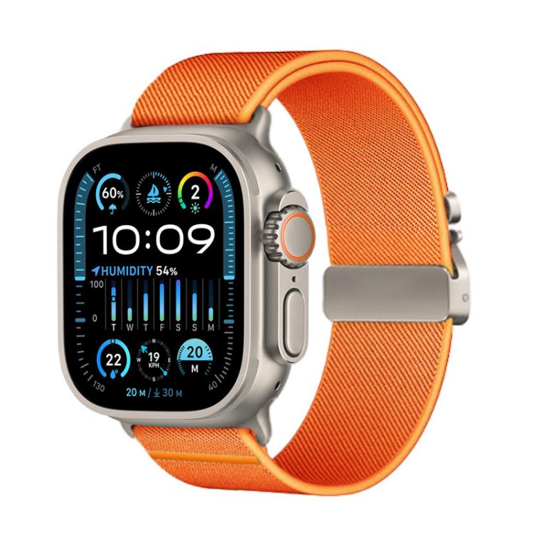 For Apple Watch 46mm / 49mm / 45mm / 44mm Kalebol Parachute Buckle Elastic Nylon Watch Band(Orange) - Watch Bands by Kalebol | Online Shopping South Africa | PMc TechLife | Buy Now Pay Later Mobicred