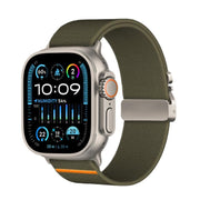 For Apple Watch 46mm / 49mm / 45mm / 44mm Kalebol Parachute Buckle Elastic Nylon Watch Band(Army Green)