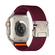 For Apple Watch 42mm / 41mm / 40mm / 38mm Kalebol Parachute Buckle Elastic Nylon Watch Band(Wine Red)