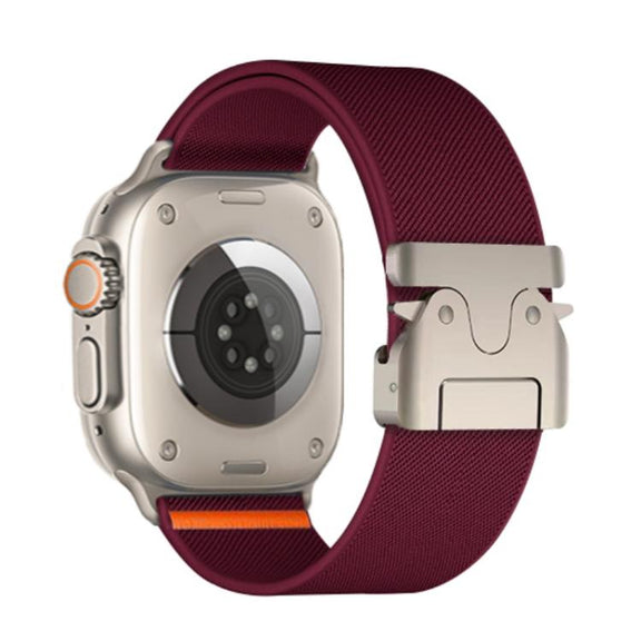 For Apple Watch 42mm / 41mm / 40mm / 38mm Kalebol Parachute Buckle Elastic Nylon Watch Band(Wine Red)