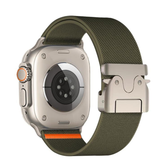 For Apple Watch 42mm / 41mm / 40mm / 38mm Kalebol Parachute Buckle Elastic Nylon Watch Band(Army Green)