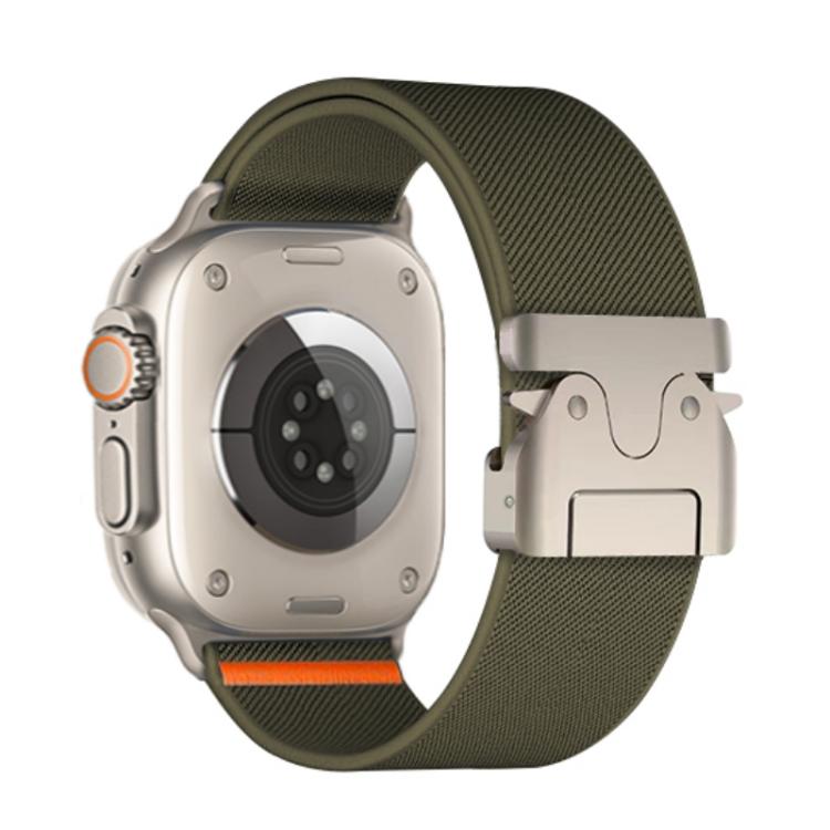 For Apple Watch 42mm / 41mm / 40mm / 38mm Kalebol Parachute Buckle Elastic Nylon Watch Band(Army Green)