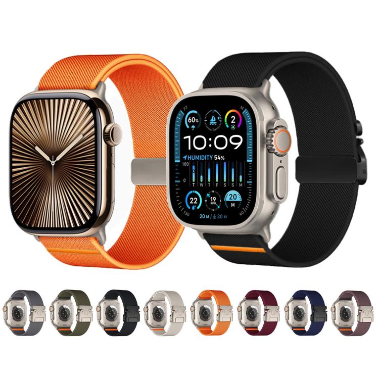For Apple Watch 42mm / 41mm / 40mm / 38mm Kalebol Parachute Buckle Elastic Nylon Watch Band(Army Green)