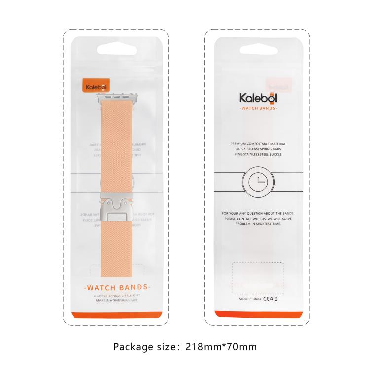 For Apple Watch 46mm / 49mm / 45mm / 44mm Kalebol Parachute Buckle Elastic Nylon Watch Band(Dark Grey)