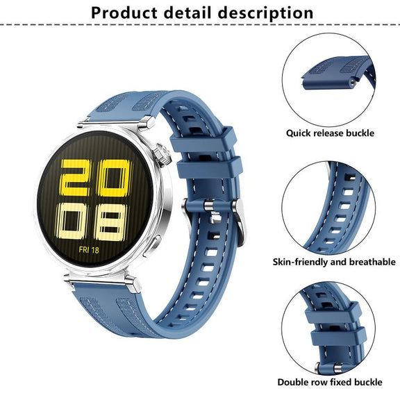 18mm Kalebol Composite Silicone Watch Band(Black)