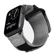 For Apple Watch 46mm / 49mm / 45mm / 44mm Kalebol Canvas Nylon Hook and Loop Watch Band(Grey)