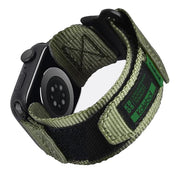 For Apple Watch 46mm / 49mm / 45mm / 44mm Kalebol Canvas Nylon Hook and Loop Watch Band(Army Green)