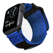 For Apple Watch 46mm / 49mm / 45mm / 44mm Kalebol Canvas Nylon Hook and Loop Watch Band(Blue)