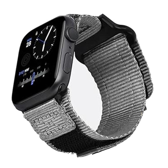 For Apple Watch 42mm / 41mm / 40mm / 38mm Kalebol Canvas Nylon Hook and Loop Watch Band(Grey)