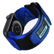 For Apple Watch 42mm / 41mm / 40mm / 38mm Kalebol Canvas Nylon Hook and Loop Watch Band(Blue)