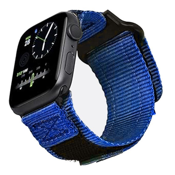 For Apple Watch 42mm / 41mm / 40mm / 38mm Kalebol Canvas Nylon Hook and Loop Watch Band(Blue)