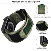 For Apple Watch 46mm / 49mm / 45mm / 44mm Kalebol Canvas Nylon Hook and Loop Watch Band(Black)