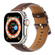 For Apple Watch 46mm / 49mm / 45mm / 44mm Kalebol Stitched Genuine Leather Watch Band(Pull Up Leather Coffee) - free shipping - PMc TechLife - Order now!