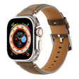 For Apple Watch 46mm / 49mm / 45mm / 44mm Kalebol Stitched Genuine Leather Watch Band(Frosted  Olive) - free shipping - PMc TechLife - Order now!