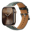 For Apple Watch 42mm / 41mm / 40mm / 38mm Kalebol Stitched Genuine Leather Watch Band(Frosted Green) - free shipping - PMc TechLife - Order now!