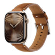For Apple Watch 42mm / 41mm / 40mm / 38mm Kalebol Stitched Genuine Leather Watch Band(Frosted Brown) - free shipping - PMc TechLife - Order now!