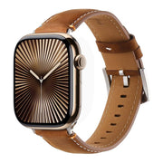 For Apple Watch 42mm / 41mm / 40mm / 38mm Kalebol Stitched Genuine Leather Watch Band(Frosted Brown)