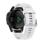 For Garmin QuickFit Kalebol 22mm Rhombus Texture Silicone Watch Band(White)