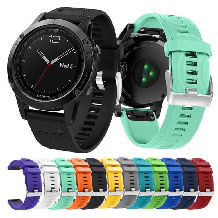 For Garmin QuickFit Kalebol 22mm Rhombus Texture Silicone Watch Band(White)