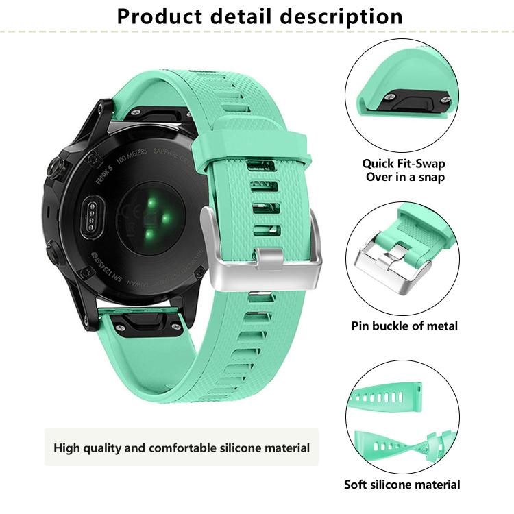 For Garmin QuickFit Kalebol 22mm Rhombus Texture Silicone Watch Band(Grass Green) - free shipping - PMc TechLife - Order now!