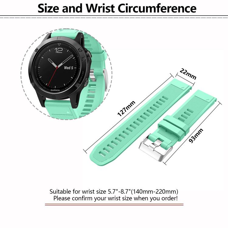 For Garmin QuickFit Kalebol 22mm Rhombus Texture Silicone Watch Band(Grass Green) - free shipping - PMc TechLife - Order now!